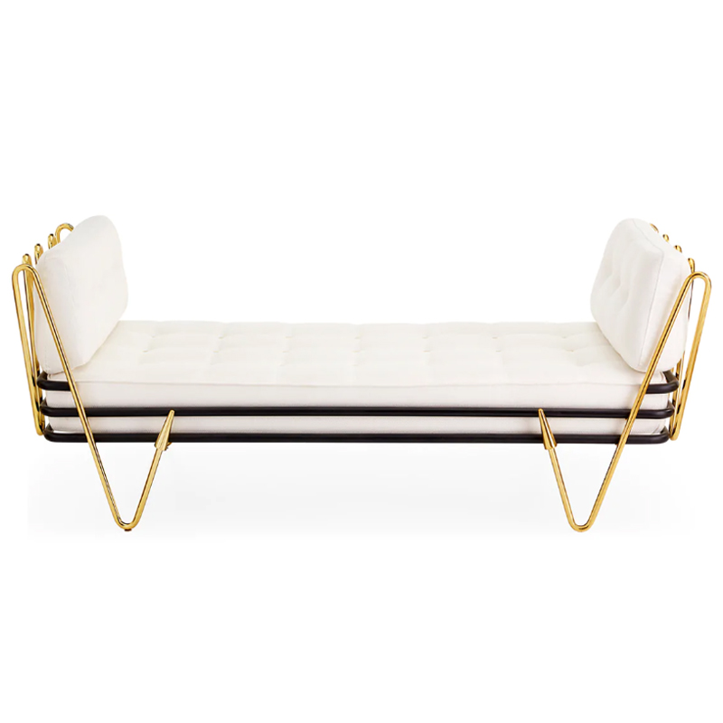 Кушетка Jonathan Adler Maxime Daybed Молочный Золотой в Новосибирске | Loft Concept 