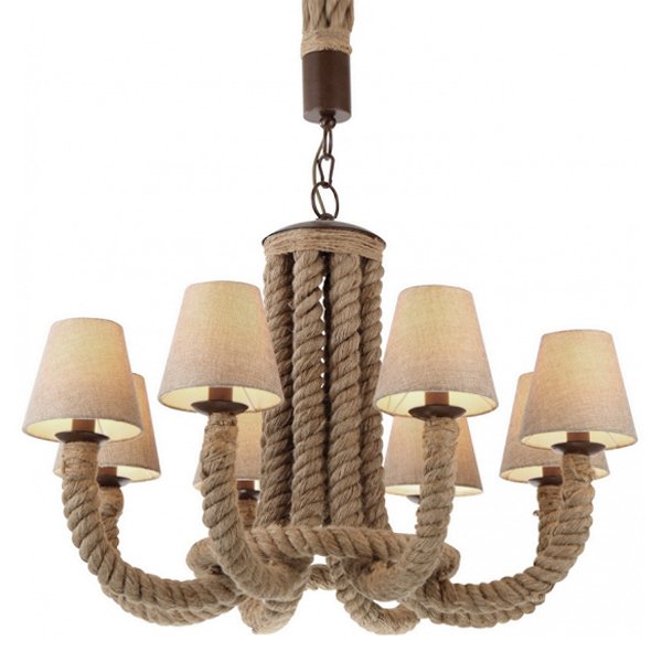 Люстра Rattan Chandelier 8 Loft Rope Light  в Новосибирске | Loft Concept 