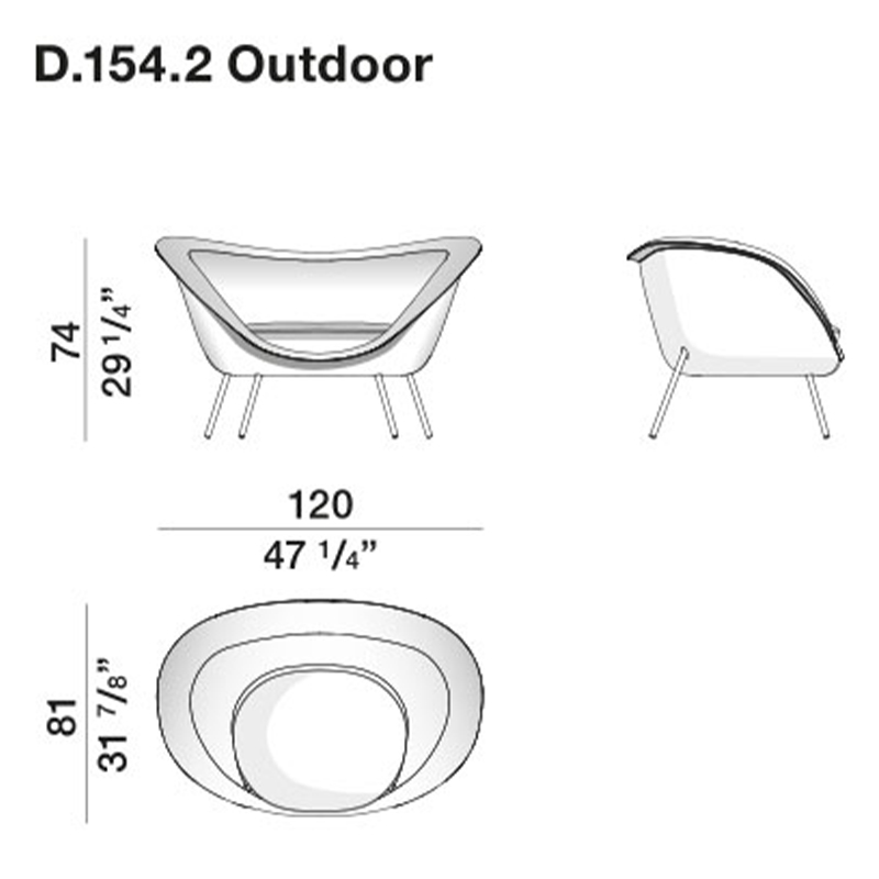 Дизайнерское уличное кресло Gio Ponti D.154.2 Armchair в Новосибирске