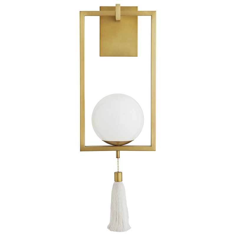 Бра Arteriors TRAPEZE SCONCE Gold Белый Латунь в Новосибирске | Loft Concept 