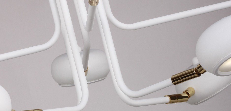 Люстра Curved Stix Chandelier 6 White - Loft-Concept в Новосибирске