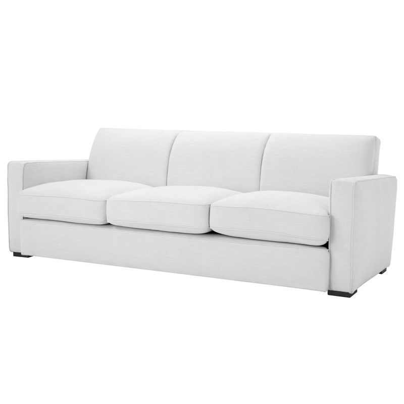 Диван Eichholtz Sofa Edmond white Белый Черный в Новосибирске | Loft Concept 