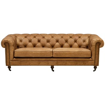 Диван Chesterfield Cinnamon Leather Sofa из винтажной кожи Корица в Новосибирске | Loft Concept 