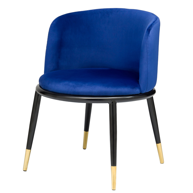 Стул Dining Chair Foucault Blue Синий Черный Золотой в Новосибирске | Loft Concept 