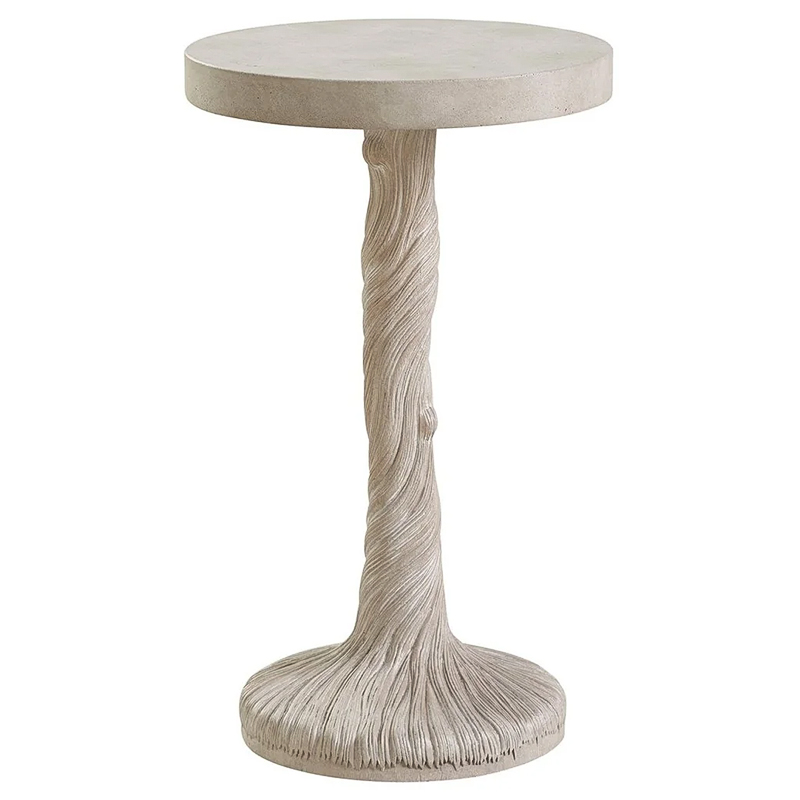 Приставной стол Barclay Butera Malibu Saddle Peak Round Accent Table Бежевый в Новосибирске | Loft Concept 