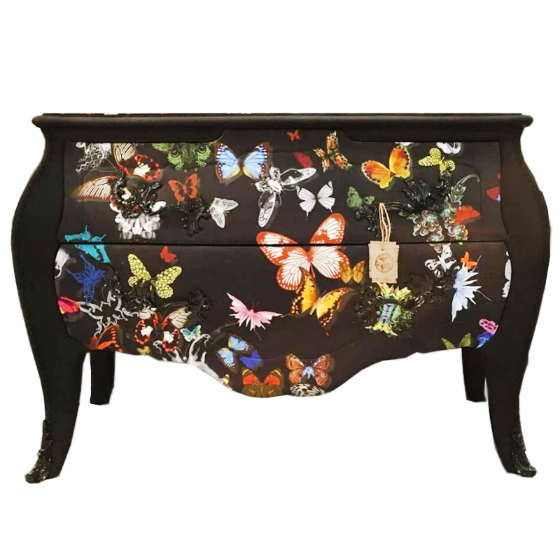 Комод Бабочки Chest of Drawers Night Butterflies Черный Мульти в Новосибирске | Loft Concept 