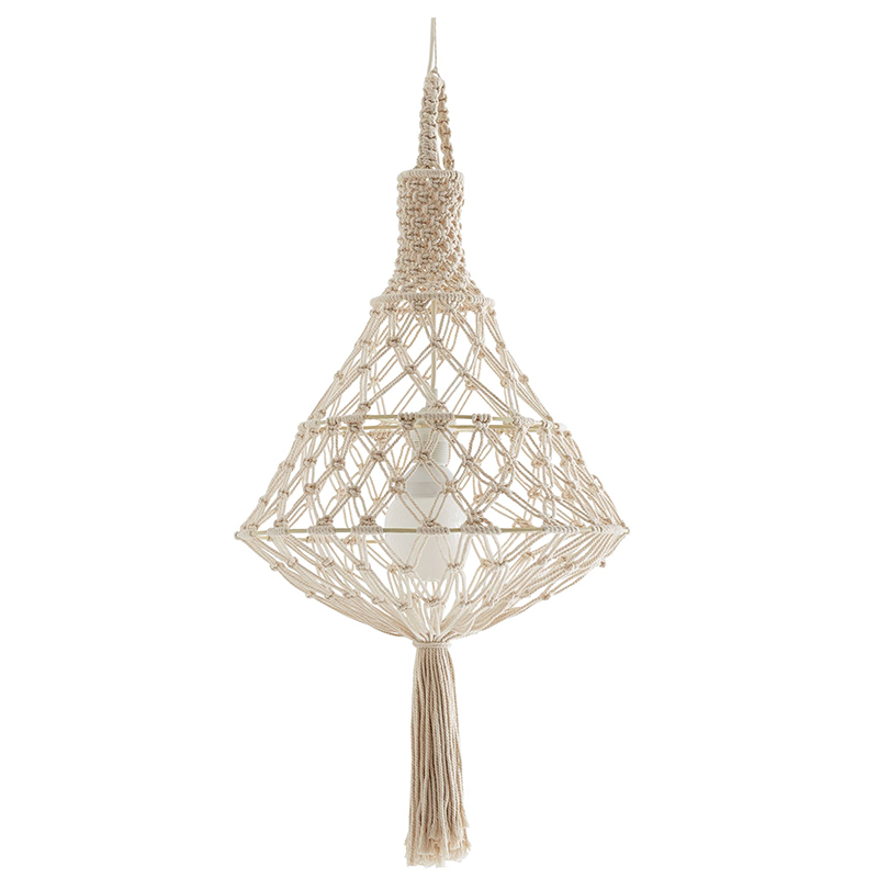 Подвесной светильник Macrame Wicker Hanging lamp Бежевый в Новосибирске | Loft Concept 