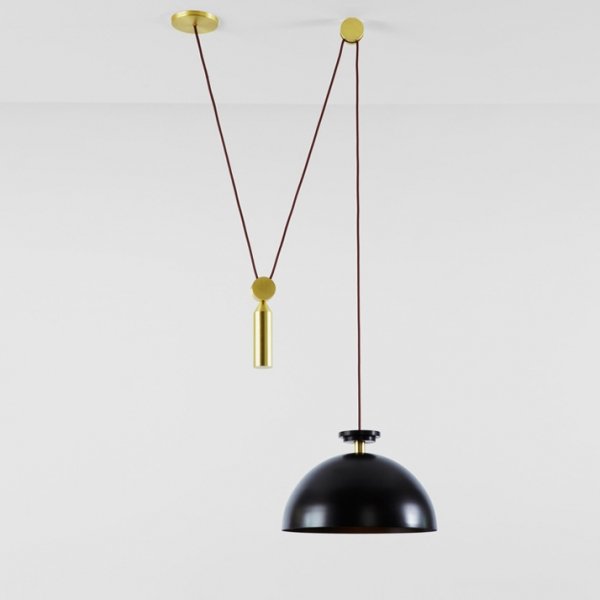 Подвесной светильник Shape up Pendant Hemisphere Black Латунь Черный в Новосибирске | Loft Concept 