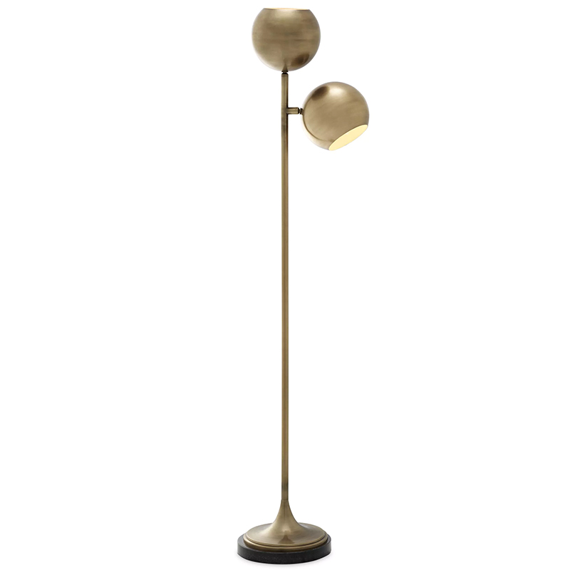 Торшер Eichholtz Floor Lamp Compton Brass Латунь Черный в Новосибирске | Loft Concept 