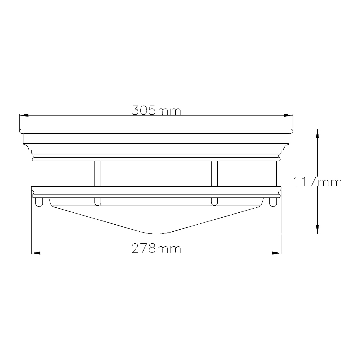 Потолочный светильник для ванных комнат со стеклянным плафоном в форме перевернутого конуса Hinkley в Новосибирске