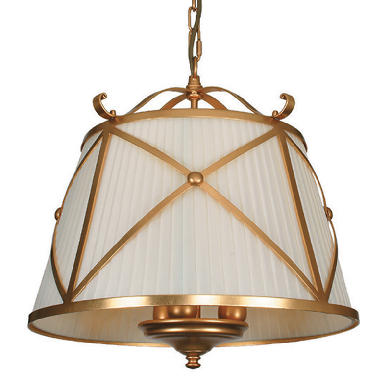 Люстра абажур Provence Lampshade Light Gold Chandelier Бежевый Золотой в Новосибирске | Loft Concept 