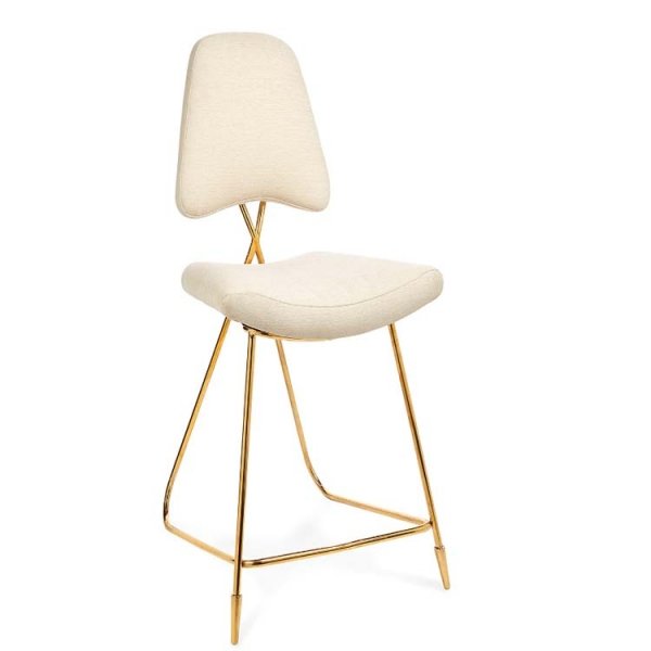 Барный стул Jonathan Adler Maxime Bar stool Бежево-серый Золотой в Новосибирске | Loft Concept 