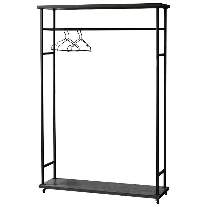 Рейл Lowery Grey Industrial Metal Rust Clothes Rail Черный Дерево Серый в Новосибирске | Loft Concept 