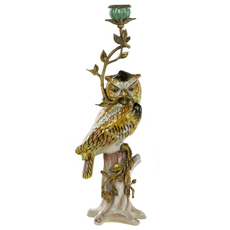 Подсвечник Owl Bronze Branch Candlestick Бронза Желтый Коричневый в Новосибирске | Loft Concept 