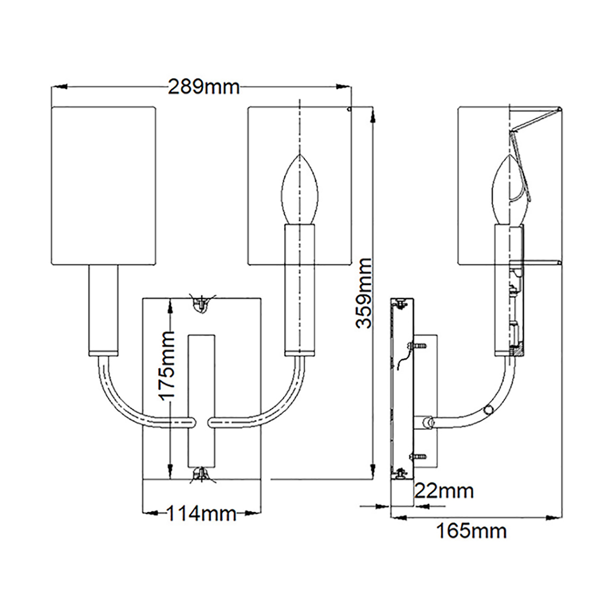 Бра с прямоугольным основанием и 2-мя белыми цилиндрическими льняными абажурами Feiss в Новосибирске