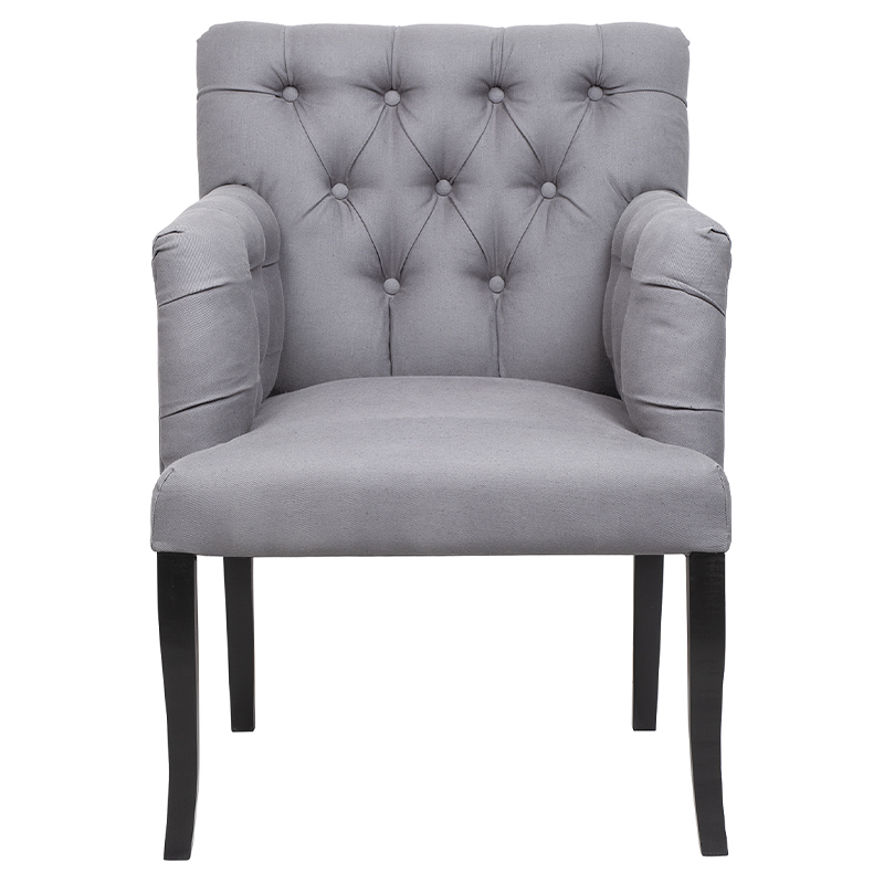 Кресло Addison Chic Armchair grey flax Серый Черный в Новосибирске | Loft Concept 