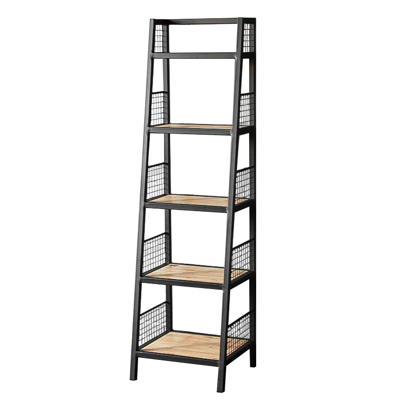 Стеллаж Kiyan Black Industrial Metal Rust Rack Черный Древесина в Новосибирске | Loft Concept 