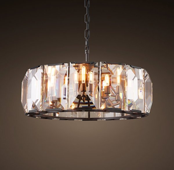 Люстра RH Harlow Crystal Round Chandelier 6 Черный в Новосибирске | Loft Concept 