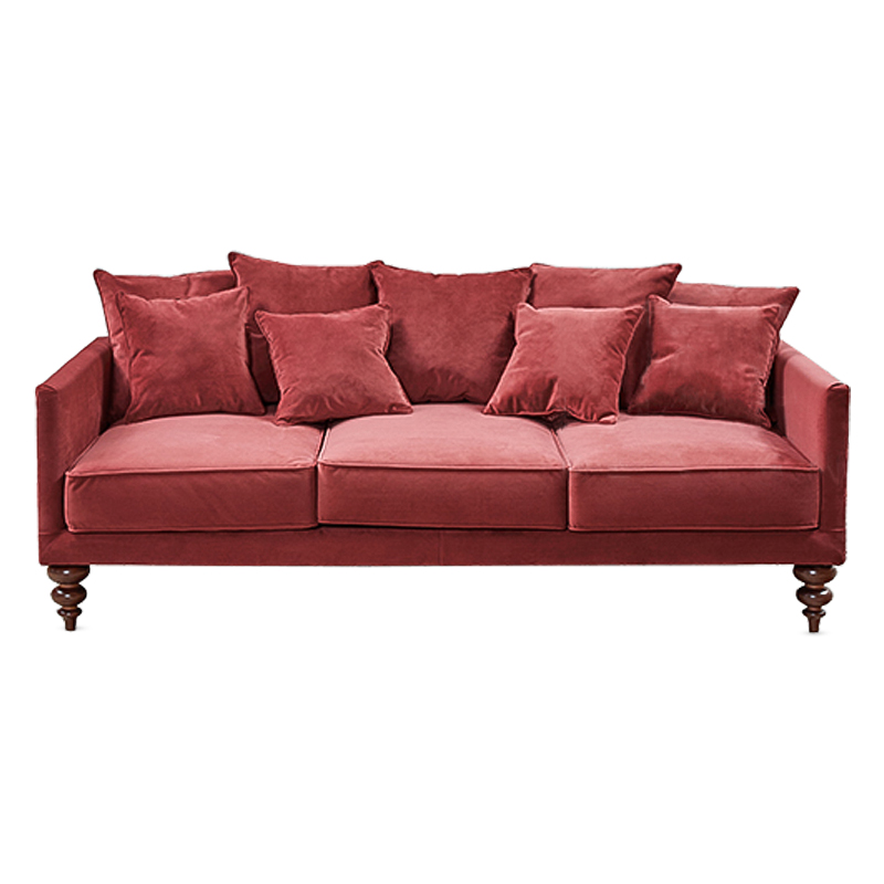 Диван Graceful Details Sofa Crimson Коричневый Малиновый (Crimson) в Новосибирске | Loft Concept 