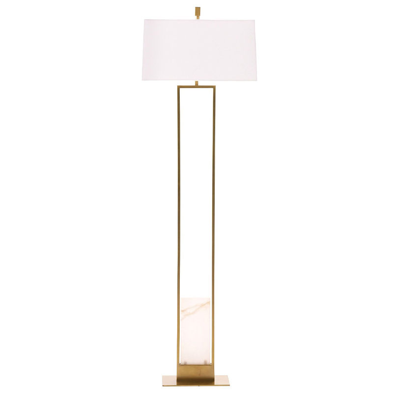 Торшер Arteriors MARKHAM FLOOR LAMP Brass Латунь Белый в Новосибирске | Loft Concept 