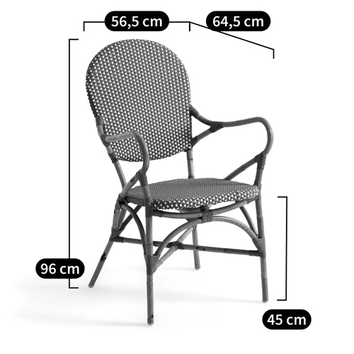 Кресло плетеное из ротанга Ronald Black White Rattan Chair в Новосибирске