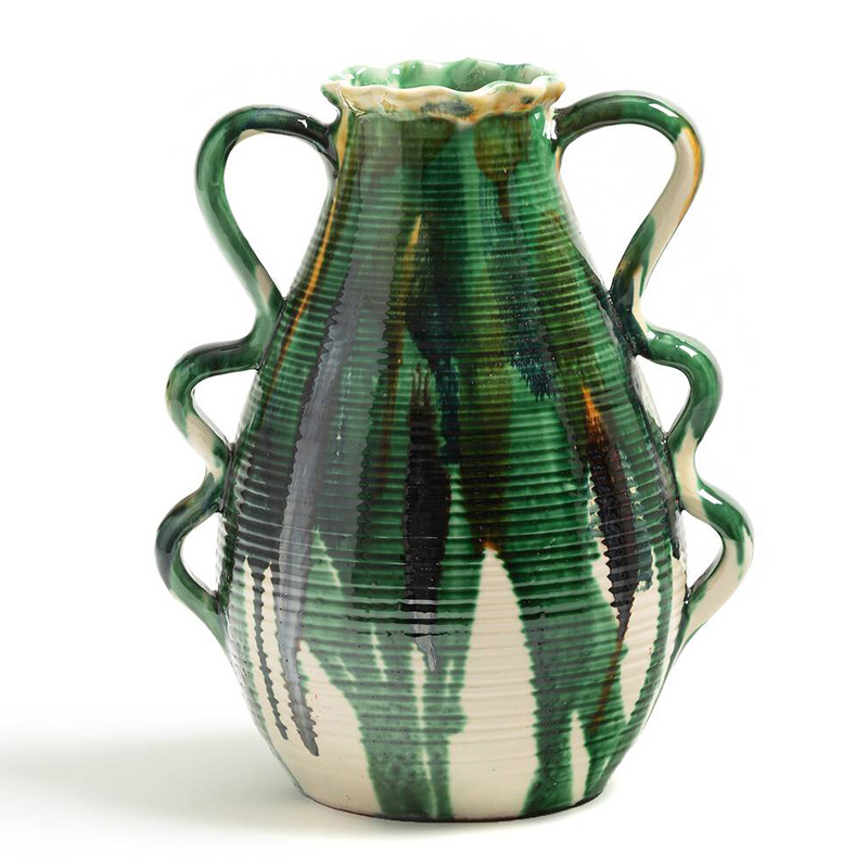 Ваза Faience Vase II Белый Зеленый Желтый Синий в Новосибирске | Loft Concept 