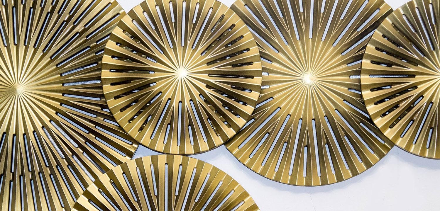 Арт-объект Apollo Brown and Gold Wall Plaque Disc gap 5 - фото