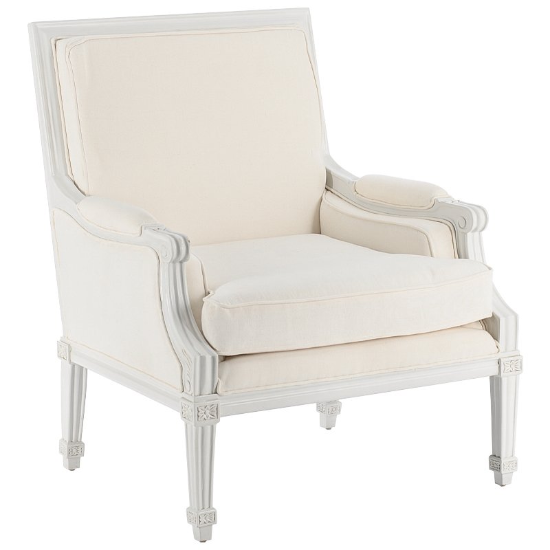 Кресло French Provence Armchair Ferrand ivory Белый ivory ( слоновая кость ) в Новосибирске | Loft Concept 