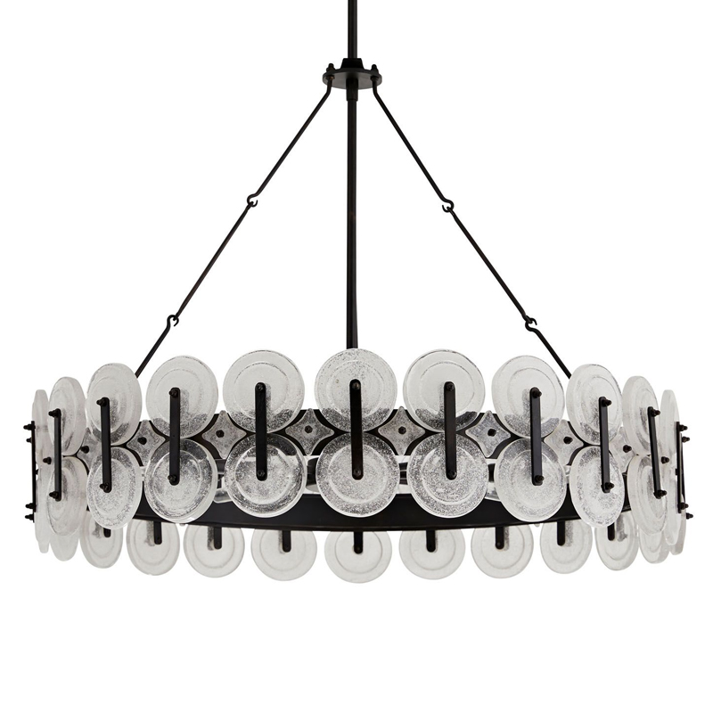 Люстра Arteriors RONDELLE CHANDELIER Черный Прозрачный в Новосибирске | Loft Concept 