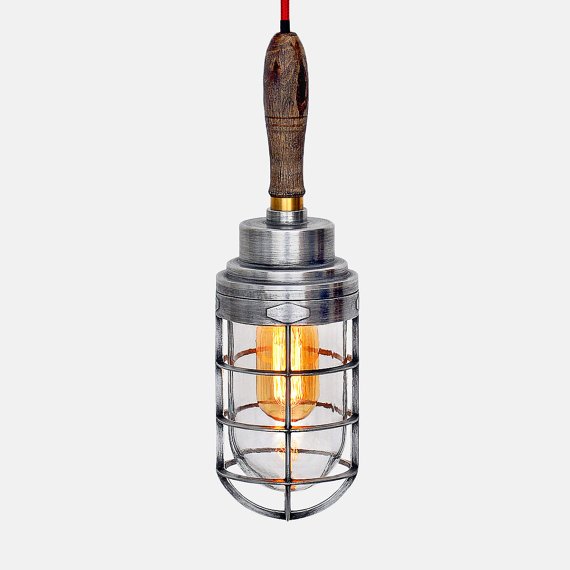 Ручной светильник Steampunk Cage Glass Edison Hanging Lamp  в Новосибирске | Loft Concept 