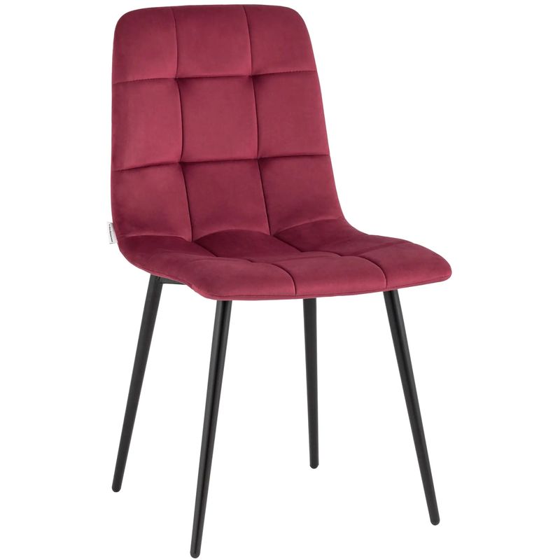 Стул NANCY Chair Малиновый Велюр Малиновый (Crimson) Черный в Новосибирске | Loft Concept 