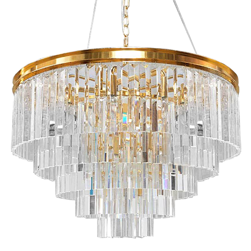 Люстра RH Odeon Chandelier Five Gold 80 Прозрачное Стекло Золотой в Новосибирске | Loft Concept 