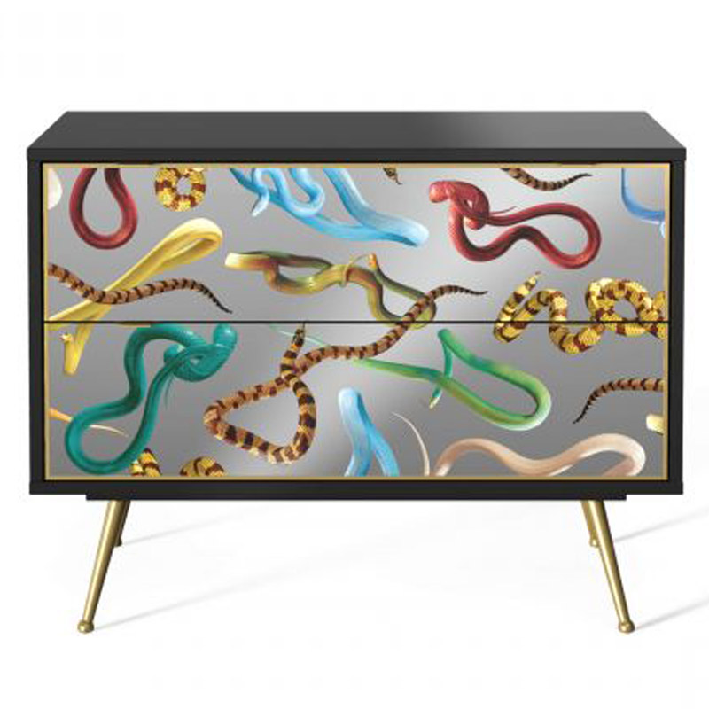 Комод Seletti Chest of Two Drawers Snakes Мульти Черный Золотой Шампань в Новосибирске | Loft Concept 