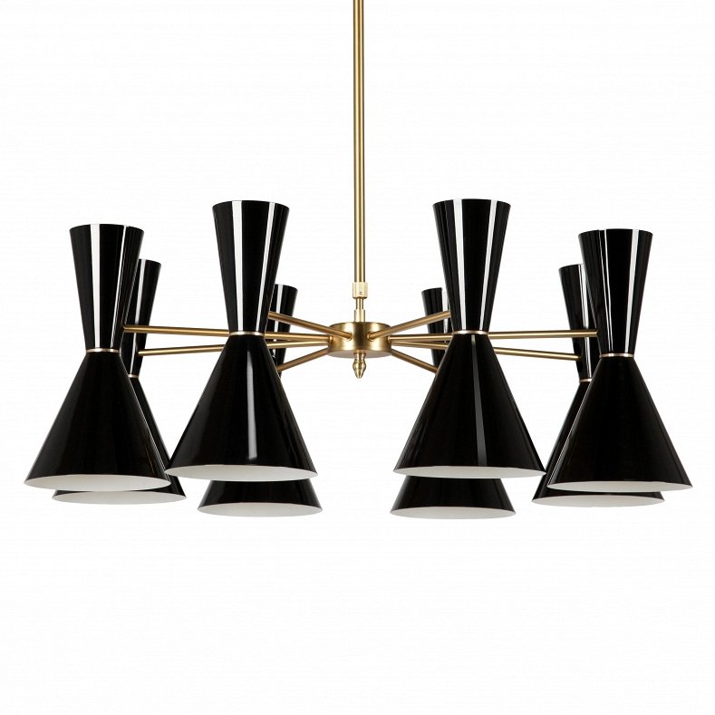 Люстра CAIRO Chandelier 8 Arm black Черный Латунь в Новосибирске | Loft Concept 