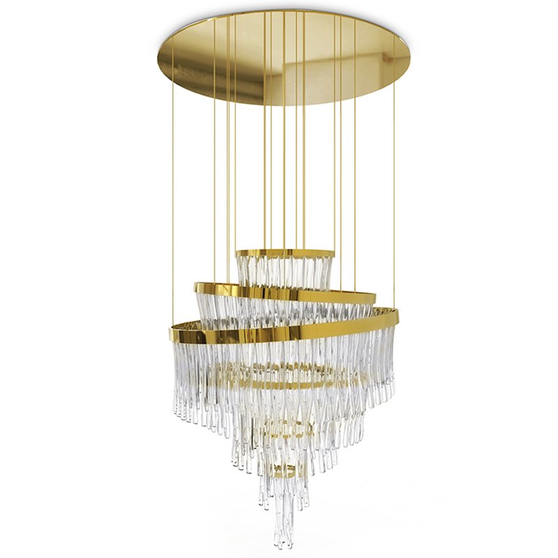 Люстра Luxxu Babel Chandelier Глянцевое золото Прозрачное Стекло в Новосибирске | Loft Concept 