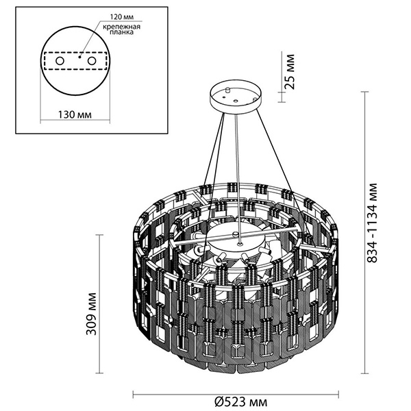 Люстра Ribbed Elements Pendant Round 52 в Новосибирске