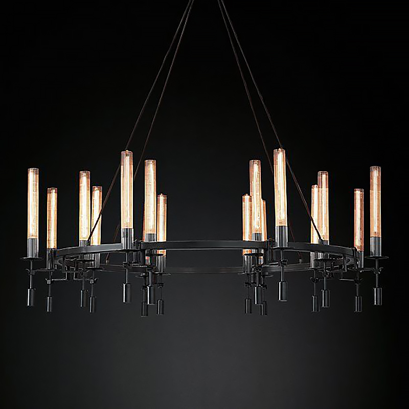 Люстра Restoration Hardware Fontanelle Chandelier black Черный Прозрачный в Новосибирске | Loft Concept 