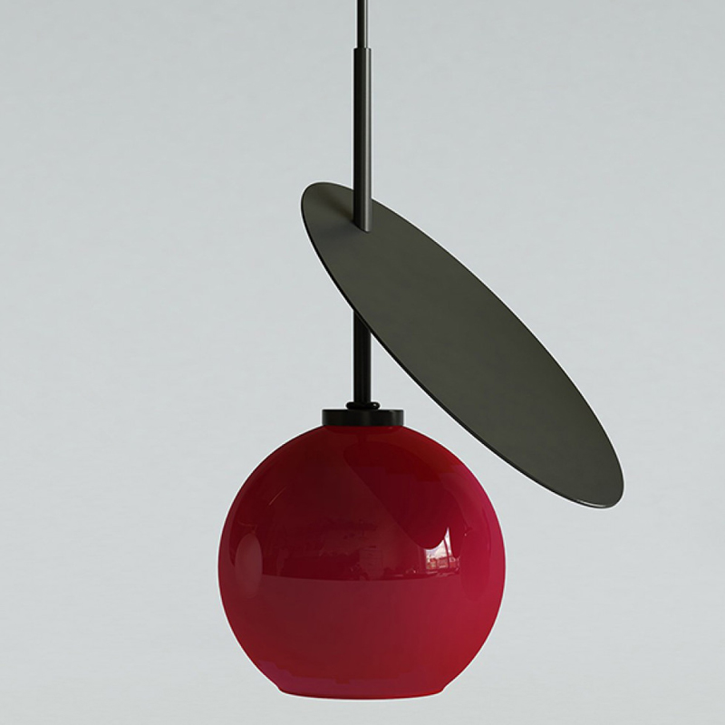 Подвесной светильник Cherry Pendant One Red Черный Красный в Новосибирске | Loft Concept 