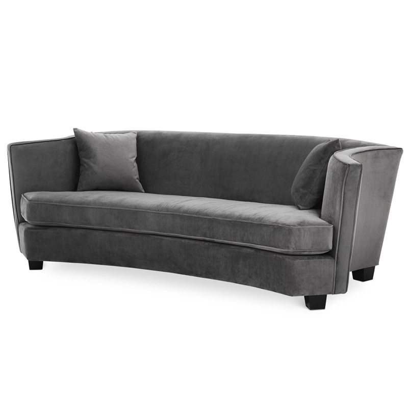 Диван Eichholtz Sofa Jiulietta Grey 3 Серый Черный в Новосибирске | Loft Concept 