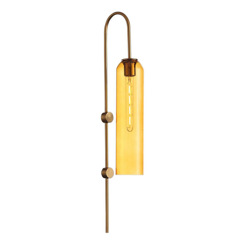 Бра ARTICOLO float Wall Sconce Amber Янтарный Латунь в Новосибирске | Loft Concept 