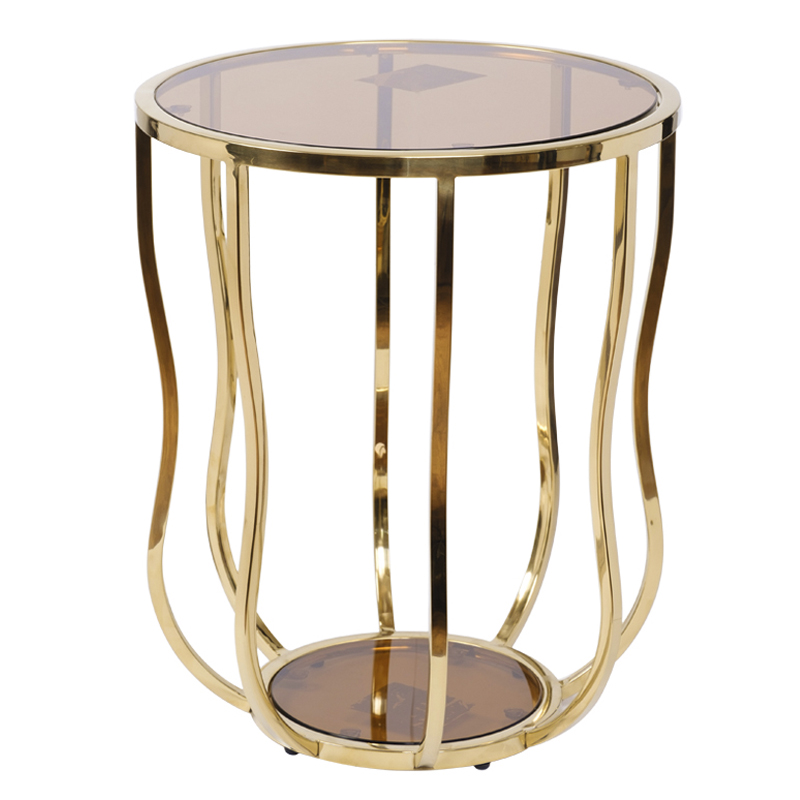 Приставной стол Fedric Side Table gold Глянцевое золото в Новосибирске | Loft Concept 