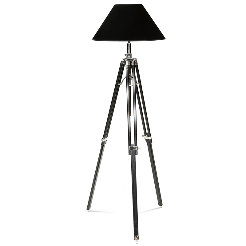 Торшер Eichholtz Floor Lamp Telescope nickel & black Черный Никель в Новосибирске | Loft Concept 