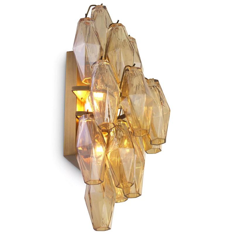 Бра Eichholtz Wall Lamp Benini Amber Латунь Янтарный в Новосибирске | Loft Concept 