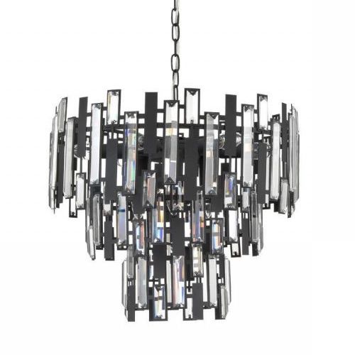 Люстра Darkness Chandelier three cascades Черный Прозрачный в Новосибирске | Loft Concept 