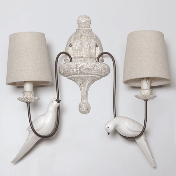 Бра Norman Bird Wall Lamp double ivory ( слоновая кость ) в Новосибирске | Loft Concept 