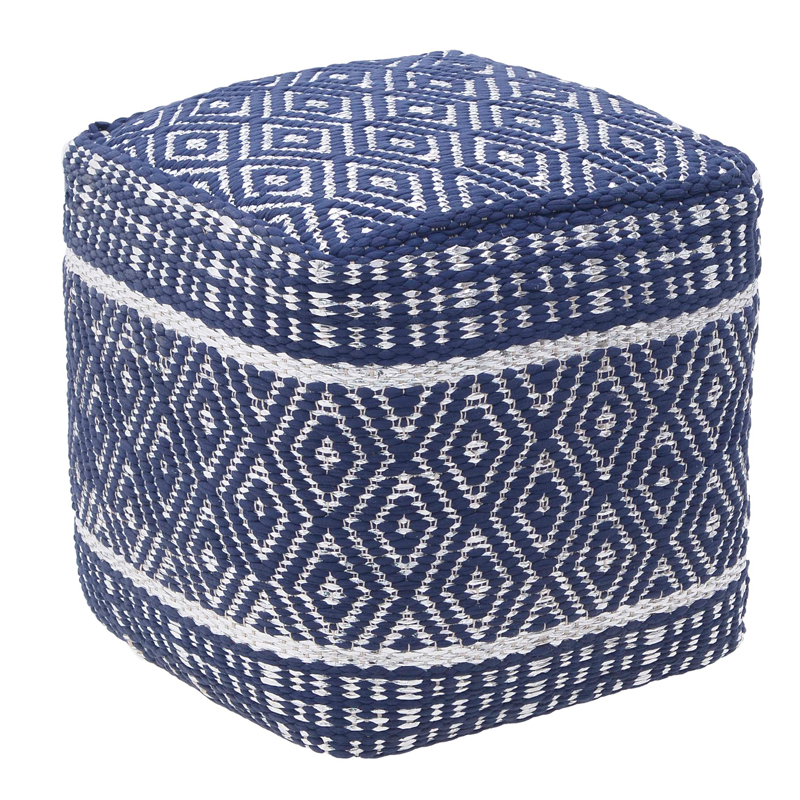 Пуф Rhombuses Kelim Ornament Pouf Синий Белый в Новосибирске | Loft Concept 