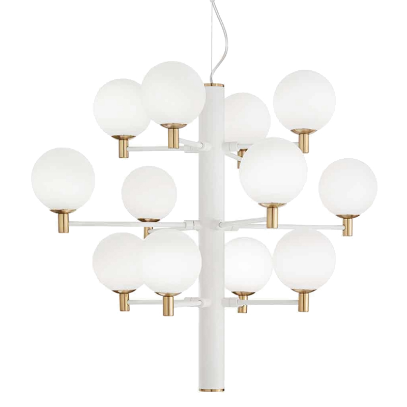 Люстра Italian Globe Abstraction Light White 12 Белый Золотой в Новосибирске | Loft Concept 