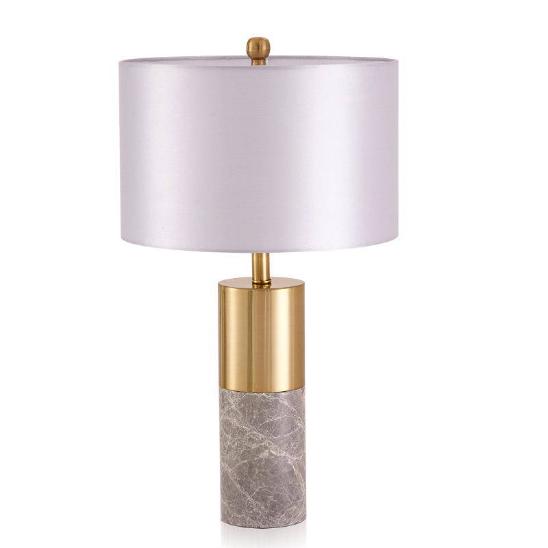 Настольная лампа ZOEY TABLE LAMP Gray base White shade Золотой Белый Серый в Новосибирске | Loft Concept 