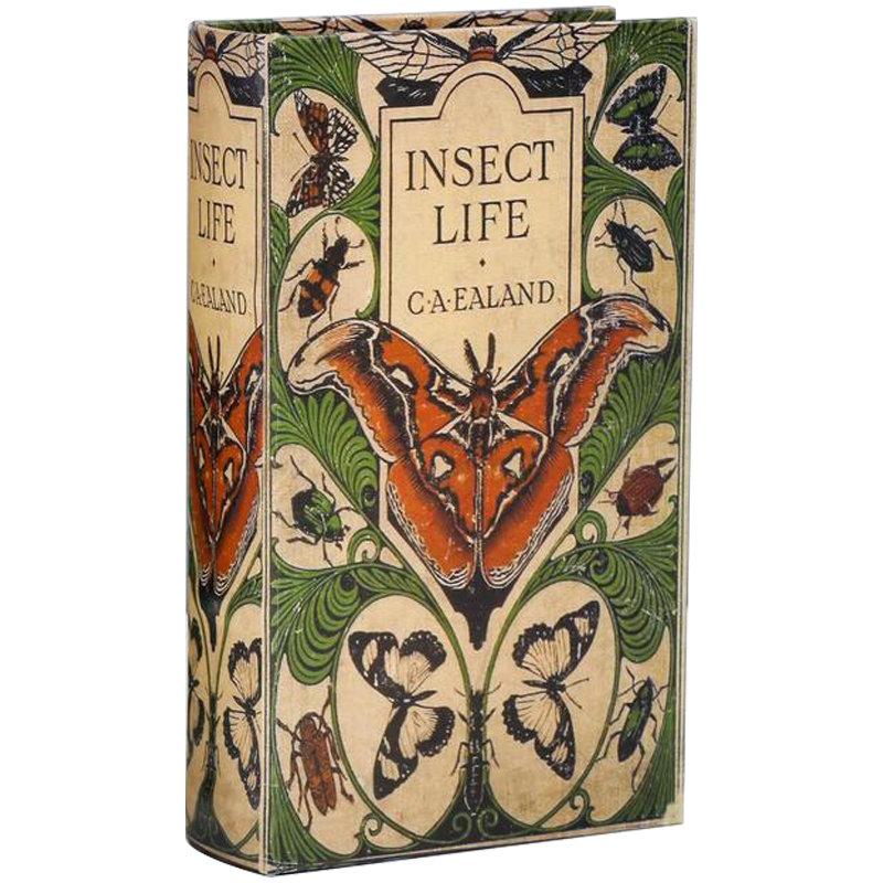 Шкатулка-книга с сейфом Insect Life Book Box Зеленый Бежевый Мульти в Новосибирске | Loft Concept 