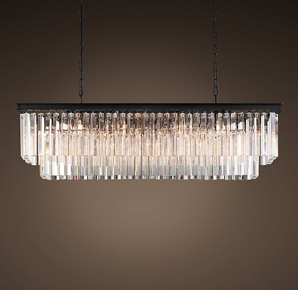 Люстра RH 1920s Odeon Clear Glass Fringe Blackiron 125 Черный в Новосибирске | Loft Concept 